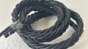 Ribete de cordón de cuero negro trenzado, cordón de cuero trenzado negro para acabado, cordón de cuero trenzado decorativo - Product Image 5