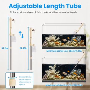 Kit Multifunzionale per Pulizia Ghiaia Acquario Elettrico, Aspirapolvere Automatico per Acquario a Lunghezza Regolabile - Product Image 3