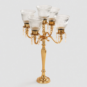 Stunning matte black five arm tabletop <b>candelabra</b> with fluid curving branches, available at wholesale prices. - Product Image 5