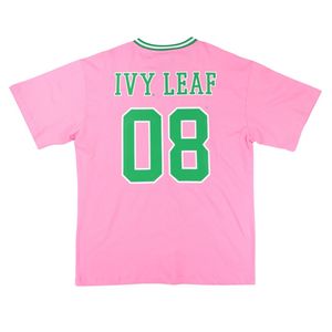 Camiseta Oversize Rosa con Letras de Chenilla, Manga Corta, Corte Holgado, Estilo Casual para Mujer - Product Image 5