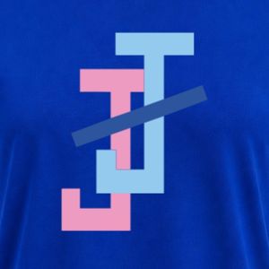 Camiseta de Mujer Azul Rey con Bordado JJ, Cuello Redondo, Manga Corta, Corte Ajustado, Informal, Ligera, Mezcla de Algodón, para Uso Diario con Estilo - Product Image 3