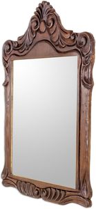 Aqdus Saleem Hand Carved Wooden Traditional Framed Eco-Friendly <b>Rectangular</b> <b>Wall</b> <b>Mirror</b> Home Decor Living Room Bedroom Entryway - Product Image 2