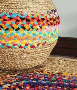 Fabricant indien, design moderne exclusif, poufs en jute tressés à la main, exportateur indien - Product Image 2