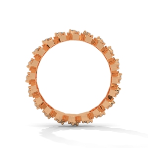 Rose Gold Tone Zircon Hoop Earrings Honeycomb Claw Set <b>Titanium</b> Ear Jewelry for Wedding Party Gift - Product Image 3