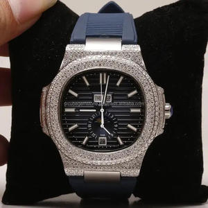 Reloj de Diamantes Moissanite D VVS de Lujo con Incrustaciones de Diamantes, Personalizado de Fábrica, Pasa la Prueba del Diamante, para Hombre - Product Image 4