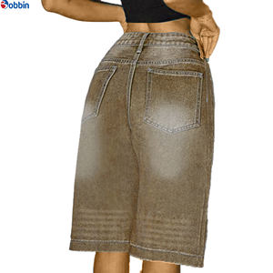 Shorts Vaqueros de Pierna Ancha y Corte Holgado de Alta Calidad para Mujer, Diseño Único, Estilo Casual, Overoles de Mezclilla para Verano - Product Image 4