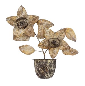 Pot de fleurs demi-rond écologique au design original, fait main, en métal moderne, pour décoration murale ou de table de salon - Product Image 5