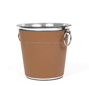 Cubo enfriador de vino de doble pared de acero inoxidable personalizado al por mayor, cubo de hielo martillado para champán para restaurante - Product Image 2