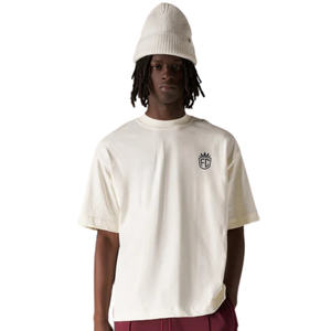 T-shirt en coton surdimensionné pour homme, logo minimaliste sur la poitrine, streetwear, manches courtes, tee-shirt décontracté, mode, fabricant OEM personnalisé - Product Image 5