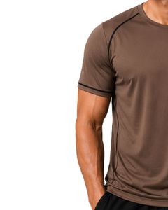 Manufacturer Custom Mocha Brown Mens Athletic <b>TShirt</b> Quick Dry Breathable Gym Workout Running <b>Polyester</b> Sports Tee Activewear - Product Image 3