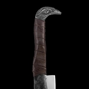 Cuchillo Vikingo Forjado a Mano con Funda de Cuero, Hoja Recta de Acero al Carbono, para Bricolaje, Uso Industrial, Supervivencia al Aire Libre, Camping, Caza, ODM, OEM - Product Image 3