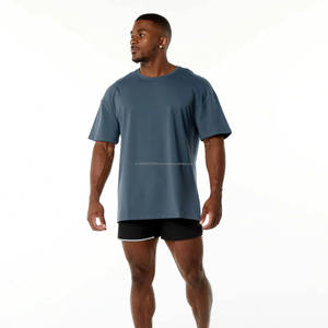 T-shirt pour homme à manches courtes, col rond, coupe raglan, performance signature, coton microfibre et élasthanne, bleu baleine, épaules tombantes - Product Image 4