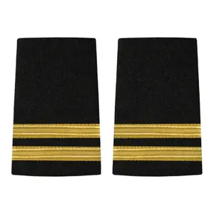 Epaulettes de piloto, capitán de avión, insignia de hombro con rango de copiloto de aviación con trenza francesa dorada en 1/2/3/4 barras en plata u oro
