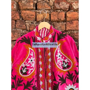 Wholesale <b>Velvet</b> Suzani Embroidered <b>Jacket</b> Coat Boho Chic <b>Jacket</b> Short Casual Handmade <b>Jacket</b> With Inside Cotton Lining - Product Image 2