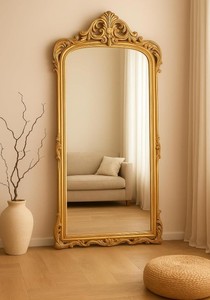 <b>Antique</b>-Inspired Venetian Wall Mirror Showcasing Hand-Etched Glass Borders and Timeless European Elegance - Product Image 1