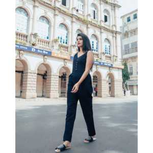 Combinaison pour femme bleu royal non extensible à taille haute, respirante, style streetwear, taille XS - Product Image 2