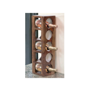 Premium Natural Wooden Wine Bottle Rack Storage Holder <b>Freestanding</b> Kitchen <b>Bar</b> Counter Display Organizer Home Decor Stand - Product Image 3