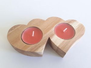 Heart Shape Wooden <b>Tea</b> Light Holder Rustic Home Decoration Valentine's Day Gift - Product Image 6
