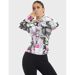 Chaqueta reflectante de yoga para mujer, de seguridad nocturna, ajustada, ligera, con cremallera, para correr, entrenamiento, ropa exterior de alta visibilidad - Product Image 5