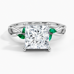 BOJ <b>Ring</b> 068 Princess Cut 925 <b>Silver</b> Engagement <b>Ring</b> With <b>Emeralds</b> Diamond <b>Ring</b> 2ct D Color VVS1 Moissanite GRA Certified Sale - Product Image 1