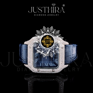 Premium Luxury Moissanite Quartz Stainless Steel Watch Antique Analog Silver <b>Case</b> Fashion Elegant Shimmering Brilliant Gemstones - Product Image 3