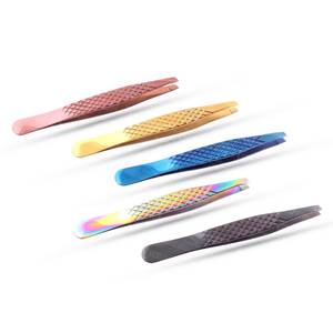 แหนบติดขนตาปลายเรียบ ทำจากสแตนเลสอย่างดี 5 สี สำหรับต่อขนตา - Product Image 3