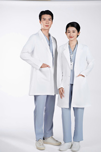 Blouse de laboratoire médicale haut de gamme en tissu tissé Spandex/Coton, uniforme d'hôpital pour médecins et infirmières, personnalisation OEM, blouses blanches - Product Image 4