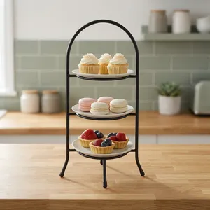 Soporte de Pastel de Tres Niveles, Exhibidor de Postres Metálico de Varias Capas, Reutilizable, Solo Lavar a Mano - Product Image 2