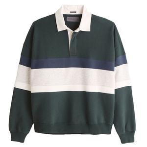 Chemise de rugby à manches longues rayée pour homme, 100% coton biologique, jersey tricoté confortable, vente en gros, personnalisable, respirant, vintage - Product Image 1