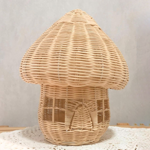 Green Mushroom Table <b>Lamps</b> Top Selling Decorative Natural Rattan <b>Lamp</b> for Children Bedroom <b>Bedside</b> Tables - Product Image 6