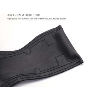 Sangles de soutien pour poignets de musculation en cuir noir, réglables, respirantes, avec logo personnalisé, pour soulever des poids lourds, anti-déchirure - Product Image 3
