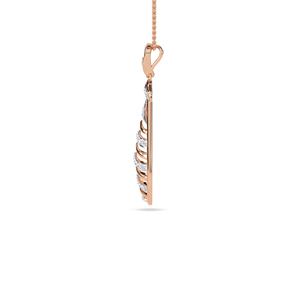 Collier de luxe en argent sterling 925 plaqué or avec pendentif goutte d'eau en diamant de laboratoire, motif chevron et plume, bijou raffiné - Product Image 6