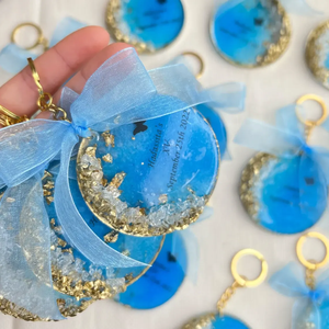 Custom Resin Blue Keychain Personalized <b>Name</b> Bow Handmade Keychain Fashion Bag Accessories Gift for Her - Product Image 2