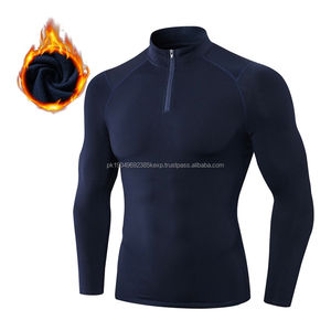 Chaqueta Deportiva de Manga Larga de Terciopelo para Hombre, Alta Elasticidad, Ajuste Ceñido, Cuello Alto, Sudadera con Capucha, para Correr, Entrenamiento, Fitness - Product Image 5