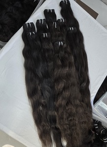 Cabello humano virgen indio súper estirado, extensión de cabello humano indio recto de hueso de grado 12A, paquete de cabello indio crudo - Product Image 2