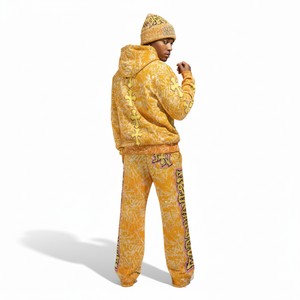 Ensemble sweat à capuche zippé et pantalon pour homme, style vintage, 100 % coton tricoté respirant 500 g/m², imprimé numérique motif dessin animé, coupe oversize - Product Image 3