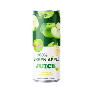 Jugo de Frutas y Verduras OEM/ODM, Lata Delgada de 330 ml, Jugo de Manzana Verde 100% NFC, Bebida de Jugo de Frutas de Marca Privada - Product Image 1