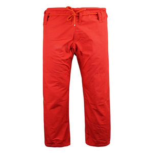 Pantalones rojos de BJJ con cintura con cordón y rodillas reforzadas para entrenamiento de artes marciales - Product Image 1
