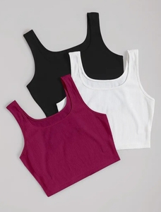 Meilleure vente estivale : Débardeur à fines bretelles pour femmes, coupe ajustée, style crop top, pour adolescentes et femmes, de haute qualité, basique mais au look élégant - Product Image 6