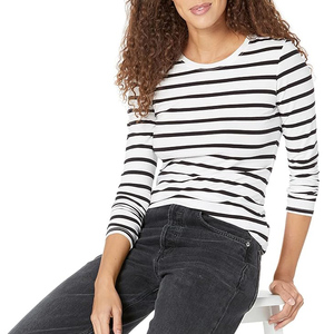 T-shirts à manches longues décontractés et sportifs pour femmes, grandes tailles, personnalisables avec logo, 100 % coton respirant, vente en gros - Product Image 2