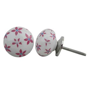 Handmade Premium Quality White Ceramic Flower Drawer Knobs Dresser Cabinet Pulls <b>Kitchen</b> <b>Cupboard</b> Door Handles Wholesale CK-786 - Product Image 2