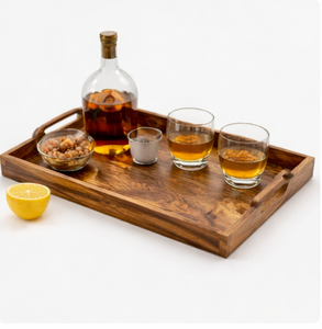 Large Rectangular Wooden Serving <b>Tray</b> With Handles Premium Natural Wood Butler <b>Tray</b> For <b>Breakfast</b> In Bed Coffee Table Decor - Product Image 6