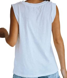Sleeveless Crew Neck Tank <b>Tops</b> Summer Loose Fit Casual Soft Comfy Shirt <b>Tops</b> - Product Image 1
