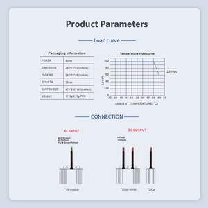 Transformador 400W impermeable IP67 LED controlador tira Cove luz AC 220V fuente de alimentación DC 12V convertidor de voltaje para iluminación - Product Image 2