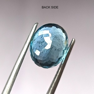 Aigue-marine naturelle de 3,55 carats, couleur bleu Santa Maria, taille ovale facettée, translucide, pierre précieuse non montée - Product Image 6