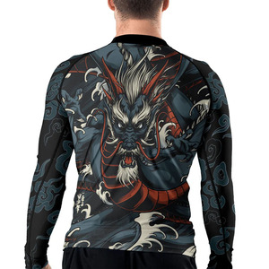 Custom Design Men's Long Sleeve Rashguard BJJ Compression Wear 100% Polyester Premium Quality OEM Service <b>Heat</b>-Transfer Printed - Product Image 5