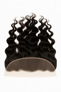 Perruque Lace Frontale en Cheveux Humains Ondulés (Water Wave & Natural Wave) Remy, Facile à Poser, Noire - Product Image 2