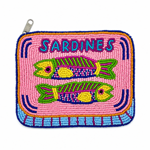Luxury Handmade Sardines Glass Beaded Coin Purse Fish Zipper Wallet Coastal Ocean Gift OEM ODM Wholesale - Product Image 1