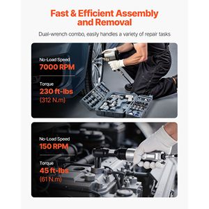 Avvitatore Pneumatico da 1/2'' e Chiave a Cricchetto da 3/8'' Combo con Kit di 19 Accessori Professionali per Utensili ad Aria Compressa, Include 10 Inserti in Acciaio CR-V - Product Image 2