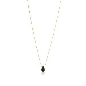 Explore Handmade 12x7.5 mm Pear Shape Black Diamond Solitaire <b>Pendant</b> Necklace Stackable Everyday Wear K14 Yellow <b>Gold</b> Jewelry - Product Image 1